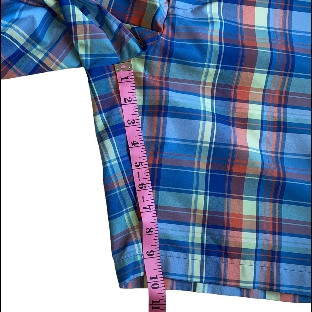 BH Golf Shorts men’s Blue Orange and Green Plaid - Picture 6 of 7